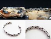 Atq Navajo Stamped Flat Twistedwire Cuff Bracelet  c.1935～