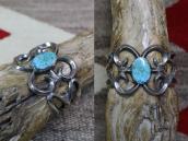 Vtg Navajo Casted Slv Cuff w/Nevada Blue Turquoise c.1940～