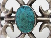 Vtg Navajo Casted Slv Cuff w/Nevada Blue Turquoise c.1940～