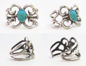 Vtg Navajo Casted Slv Cuff w/Nevada Blue Turquoise c.1940～