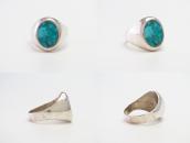 Vintage Navajo Turquoise Inlay Cast Silver Seal Ring c.1965～