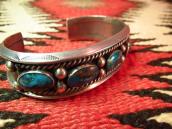 Vintage Cuff with Five Bisbee Turquoise  c.1950
