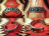 Vintage Cuff with Five Bisbee Turquoise  c.1950