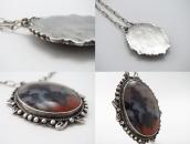 Atq Navajo Handmade Chain w/PetrifiedWood Necklace in 1936