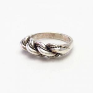 Vintage Mexican Braided Silver Wire Men's Ring  c.1955～
