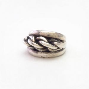 Old Braided & Half-Round Wire 3-Strand Design Ring  c.1970～
