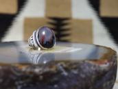 Antique Navajo SplitShank Worn Ring w/PetrifiedWood c.1945～