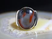 Antique Navajo SplitShank Worn Ring w/PetrifiedWood c.1945～