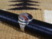 Antique Navajo SplitShank Worn Ring w/PetrifiedWood c.1945～
