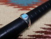 Vtg Navajo Sq. Turquoise Inlay Casted Slv Dome Ring c.1965～