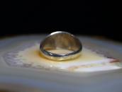 Vtg Navajo Sq. Turquoise Inlay Casted Slv Dome Ring c.1965～