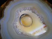 Vtg Navajo Sq. Turquoise Inlay Casted Slv Dome Ring c.1965～