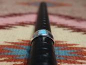 Vtg Navajo Sq. Turquoise Inlay Casted Slv Dome Ring c.1965～