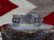 【Frank Patania】7 Persian Turquoise Row Cuff Bracelet  c.1950