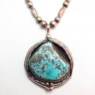 Vintage Silver Bead Necklace w/SpiderWeb TQ c.1970