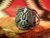 Antique Thunderbird stamped Silver Ring  c.1940