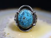 Vintage Navajo Gem Quality Turquoise Ring in Silver  c.1960