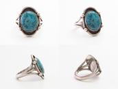 Vintage Navajo Gem Quality Turquoise Ring in Silver  c.1960