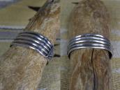 【UITA22】Vtg Navajo Stamped Split Band Cuff in Silver c.1945～