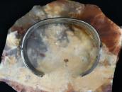 【UITA22】Vtg Navajo Stamped Split Band Cuff in Silver c.1945～