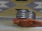 【UITA22】Vtg Navajo Stamped Split Band Cuff in Silver c.1945～
