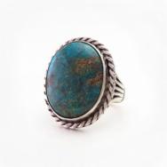 Vtg Navajo Split Shank Ring w/Gem Quality Turquoise c.1950～