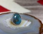 Vtg Navajo Split Shank Ring w/Gem Quality Turquoise c.1950～