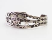 【Arrow Novelty】Atq Thunderbird/Horse Coin Silver Cuff c.1930