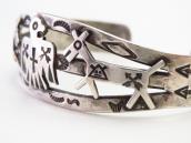 【Arrow Novelty】Atq Thunderbird/Horse Coin Silver Cuff c.1930