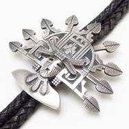 【Lawrence Saufkie】Hopi Shalako Mana 3D Overlay Bolo  c.1970～