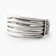 【UITA22】Vtg Navajo Stamped Split Band Cuff in Silver c.1945～
