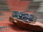 Atq 卍 Arrow  Applique & Stamped CoinSilver Cuff w/TQ  c.1930