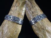 Atq 卍 Arrow  Applique & Stamped CoinSilver Cuff w/TQ  c.1930