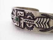 Atq 卍 Arrow  Applique & Stamped CoinSilver Cuff w/TQ  c.1930