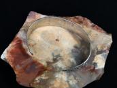 Atq 卍 Arrow  Applique & Stamped CoinSilver Cuff w/TQ  c.1930