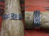 Atq 卍 Arrow  Applique & Stamped CoinSilver Cuff w/TQ  c.1930