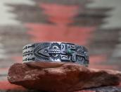 Atq 卍 Arrow  Applique & Stamped CoinSilver Cuff w/TQ  c.1930