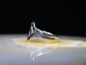 Atq Navajo Crossed Arrows Stamped 卍 Applique Slv Ring c.1930