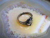 Atq Navajo Crossed Arrows Stamped 卍 Applique Slv Ring c.1930