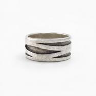 【Frank Patania Jr.】Abstract Silver Overlay Band Ring c.1960～