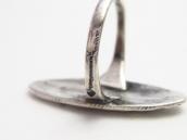 Atq 卍 Stamped T-bird Face Ingot Coin Slv Small Ring  c.1925～