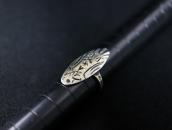 Atq 卍 Stamped T-bird Face Ingot Coin Slv Small Ring  c.1925～