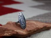 Atq 卍 Stamped T-bird Face Ingot Coin Slv Small Ring  c.1925～