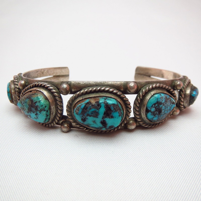 Vintage Cuff with Blue Diamond Turquoise  c.1950