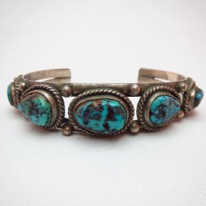 Vintage Cuff with Blue Diamond Turquoise  c.1950