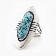 【Jimmy Herald】Shadowbox Ring w/No.8 Turquoise Nugget c.1970