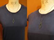 Vintage Zuni Needle Point Diamond Shape Fob Necklace c.1960～