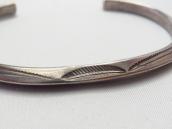 Antique Stamped IngotSilver Narrow TriangleWire Cuff c.1920～