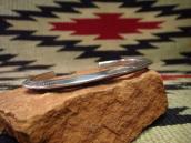 Antique Stamped IngotSilver Narrow TriangleWire Cuff c.1920～