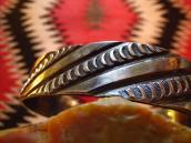 Vintage Bias Stamped Ingot Silver Cuff  c.1940～